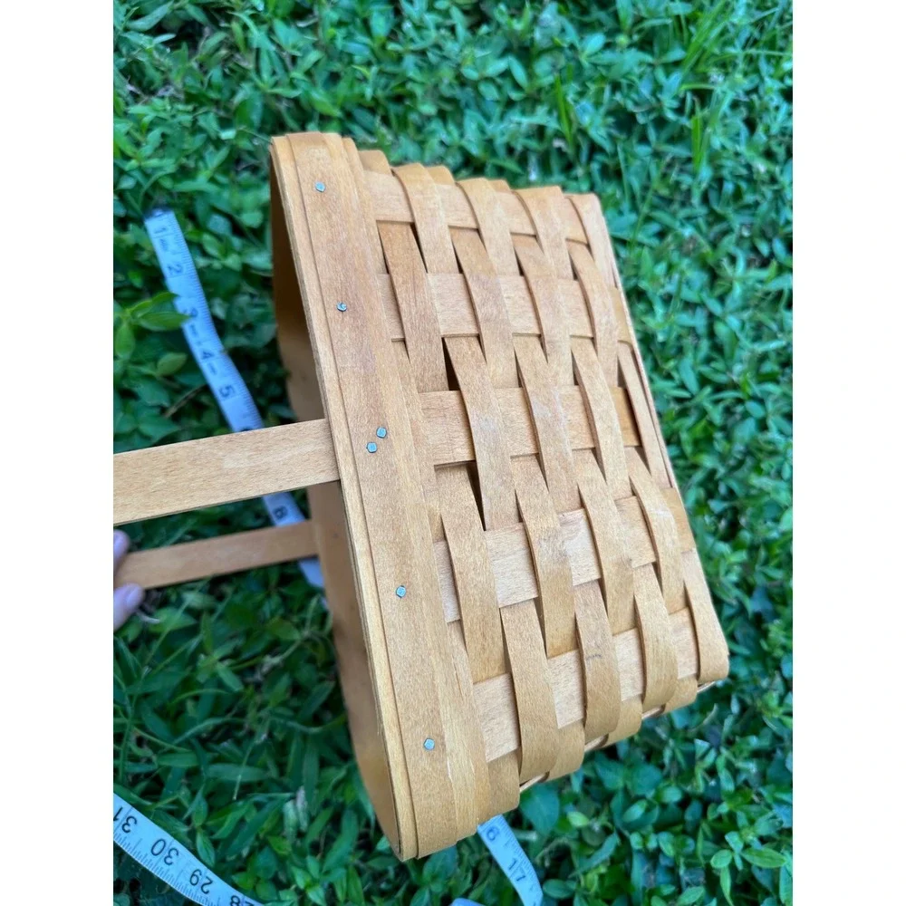 Longaberger 2002 Handwoven Rectangular Basket with Handle Dresden Ohio USA